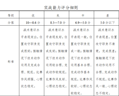 5 分制评分标准(简易日常使用)常识